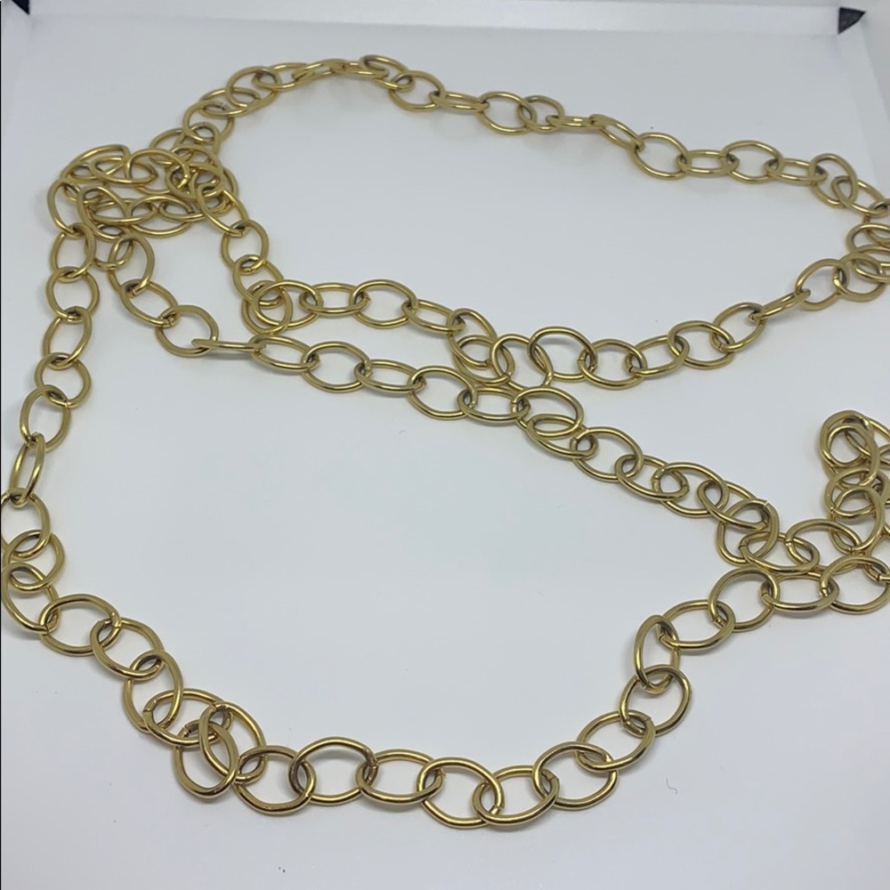Gold chain link necklace !